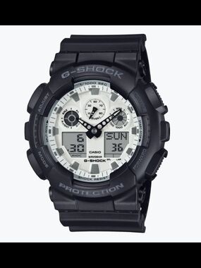 Casio G-Shock Men's GA100WD-1A Analog-Digital Watch Black/White